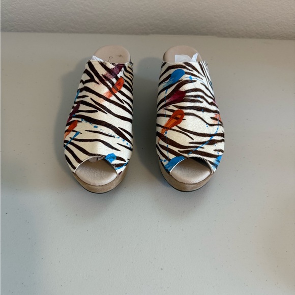 Chocolat Blu Brown Orange and Blue Wedges - Picture 1 of 4
